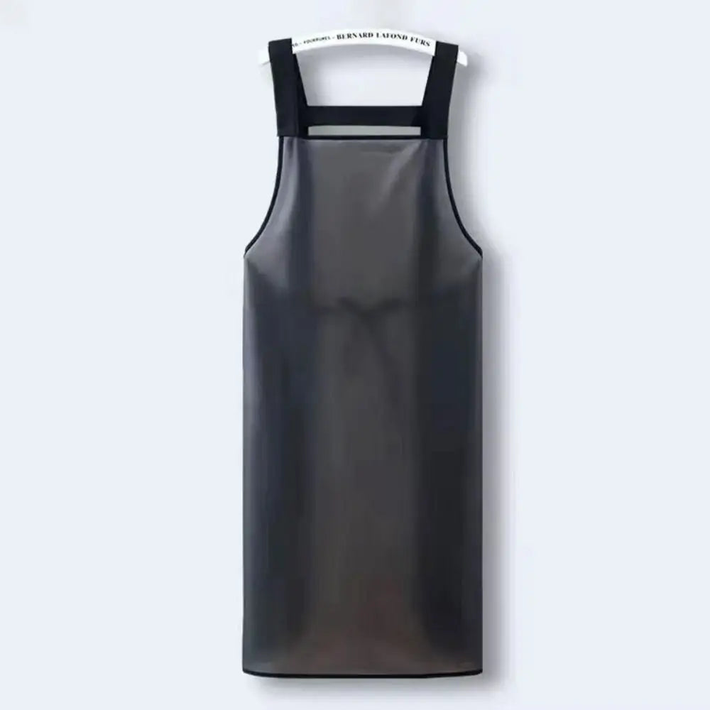 Waterproof Kitchen Apron Household PVC Oil Resistant Work Apron Transparent Black Dirt-Proof Cleaning Aprons - image 8