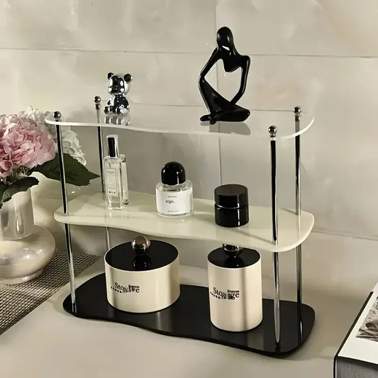 2-3Layers Acrylic Desktop Storage Rack Water Cup Perfume Bathroom Table Top Cosmetics Storage Jewelry Display Frame Organize…