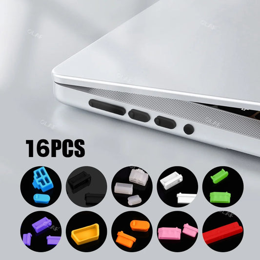 16Pcs/set Universal Anti Dustproof Notebook Port Plug Silicone Protector USB Elastic Laptop Computer Cover Stopper - image 2