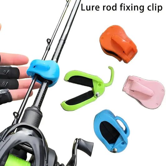 2pcs Quick-Attach Fishing Rod Clip - Tool-Free 1-Hand Holder for 2-Piece Freshwater Rods, Secure Grip Tackle Organizer - ima…