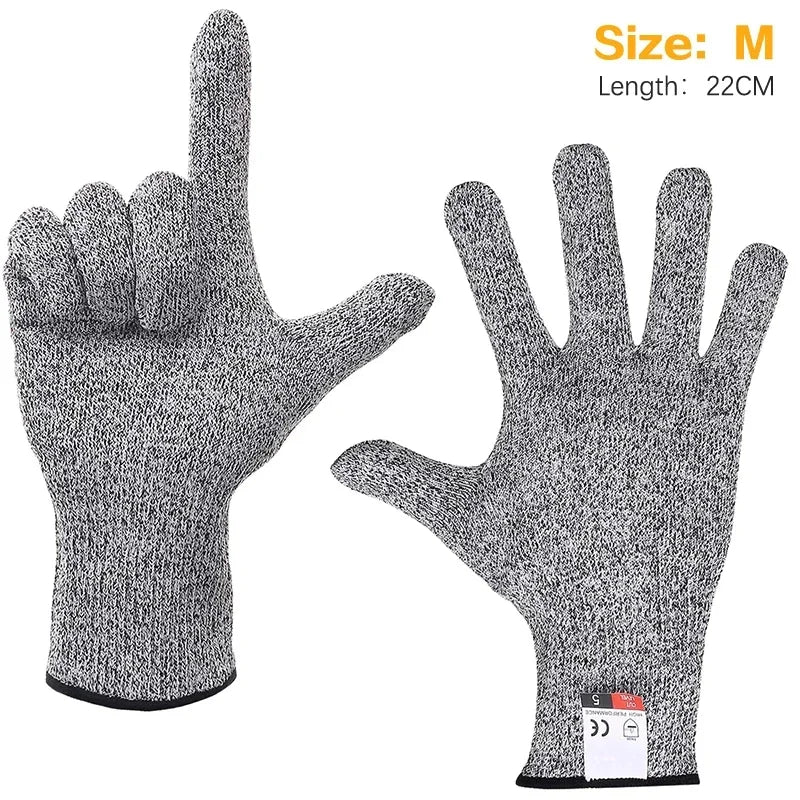 Level 5 HPPE Anti-Cut Gloves Kitchen Gardening Anti-Cut Knitted Gloves Anti-Thorn Wear-Resistant Glass Building Cutting Glov…