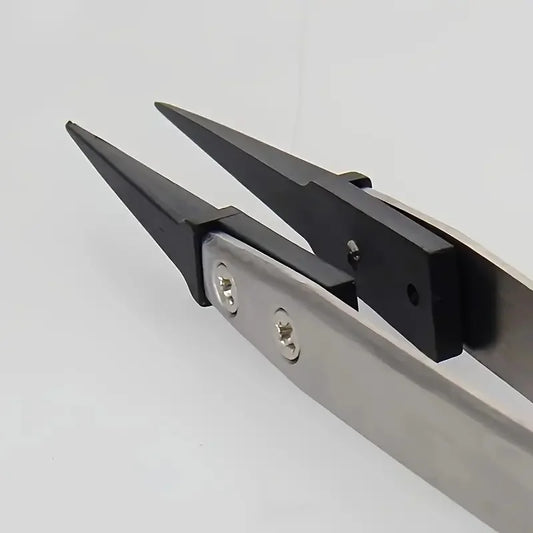 ESD-Safe Precision Tweezers, Anti-Static Tips with Heavy-Duty Metal for Electronics & Jewelry Repair. - image 2