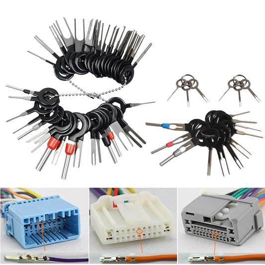 11/18/26Pcs Car Terminal Removal Repair Tools Electrical Wiring Crimp Connector Pin Extractor Kit Keys Automotive Plug Pulle…