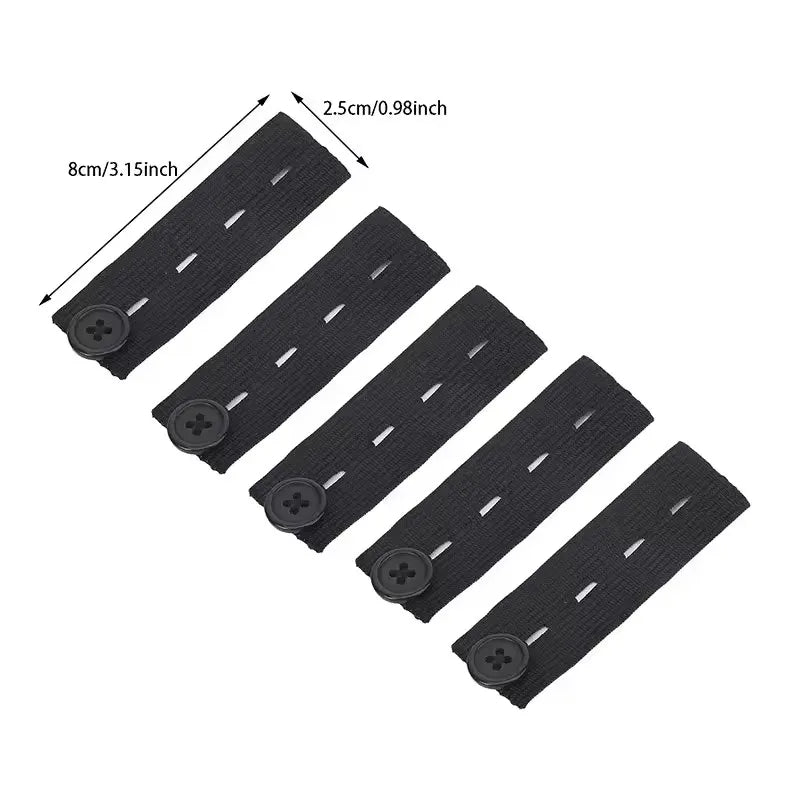 5pcs Pant Extender Belt Unisex Waist Band Tight Trousers Jeans Skirts Maternity Button Hooks Garment DIY Sewing Supplies - i…