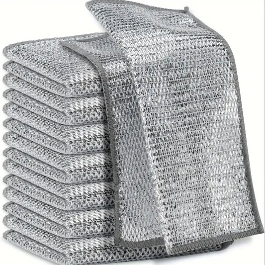 Wholesale Metal Steel Wire Rags Cloth Home Kitchen Pot Pan Dishwashing Double-sided Dishcloth Cleaning Cloths Towel Scrubber…