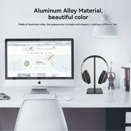Universal Headphone Stand Aluminuim Alloy Headset Holder for Gaming Earphone Desktop Headphones Support Holder - image 2