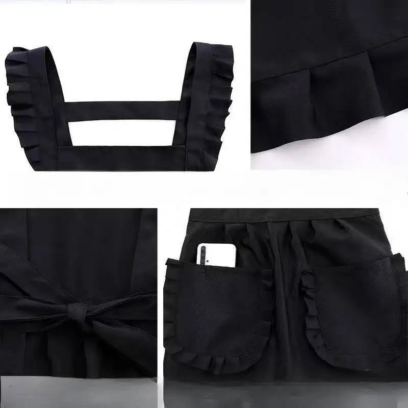 Kitchen Apron Princess Style Apron, Adjustable Neck Waist Straps With Pockets Suitable For Cooking And Nail Studios - image 6