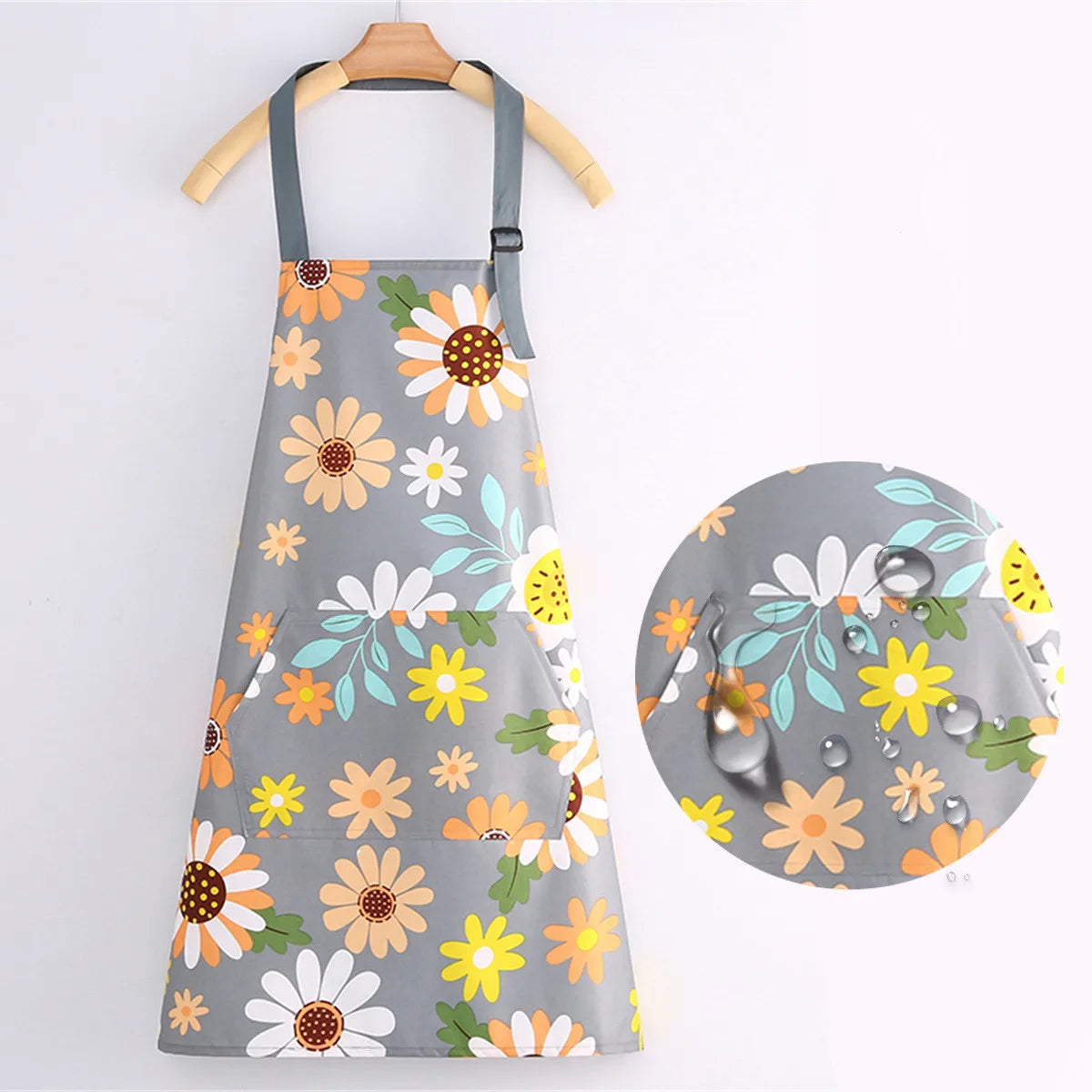 New Cotton Canvas Fashion Waterproof Apron Kitchen Aprons for Women Men Cooking Female Adult Waist Thin Breathable Male Work…