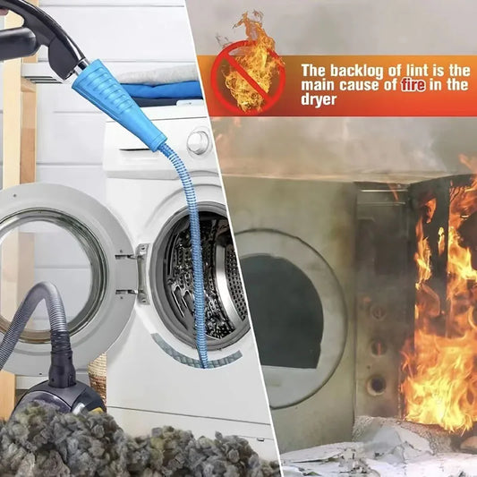 Dryer Vent Cleaner Kit Vacuum Attachment Bendable Dryer Lint Remover With Guide Wire Dryer Lint Screen Cleaning Hose - image…