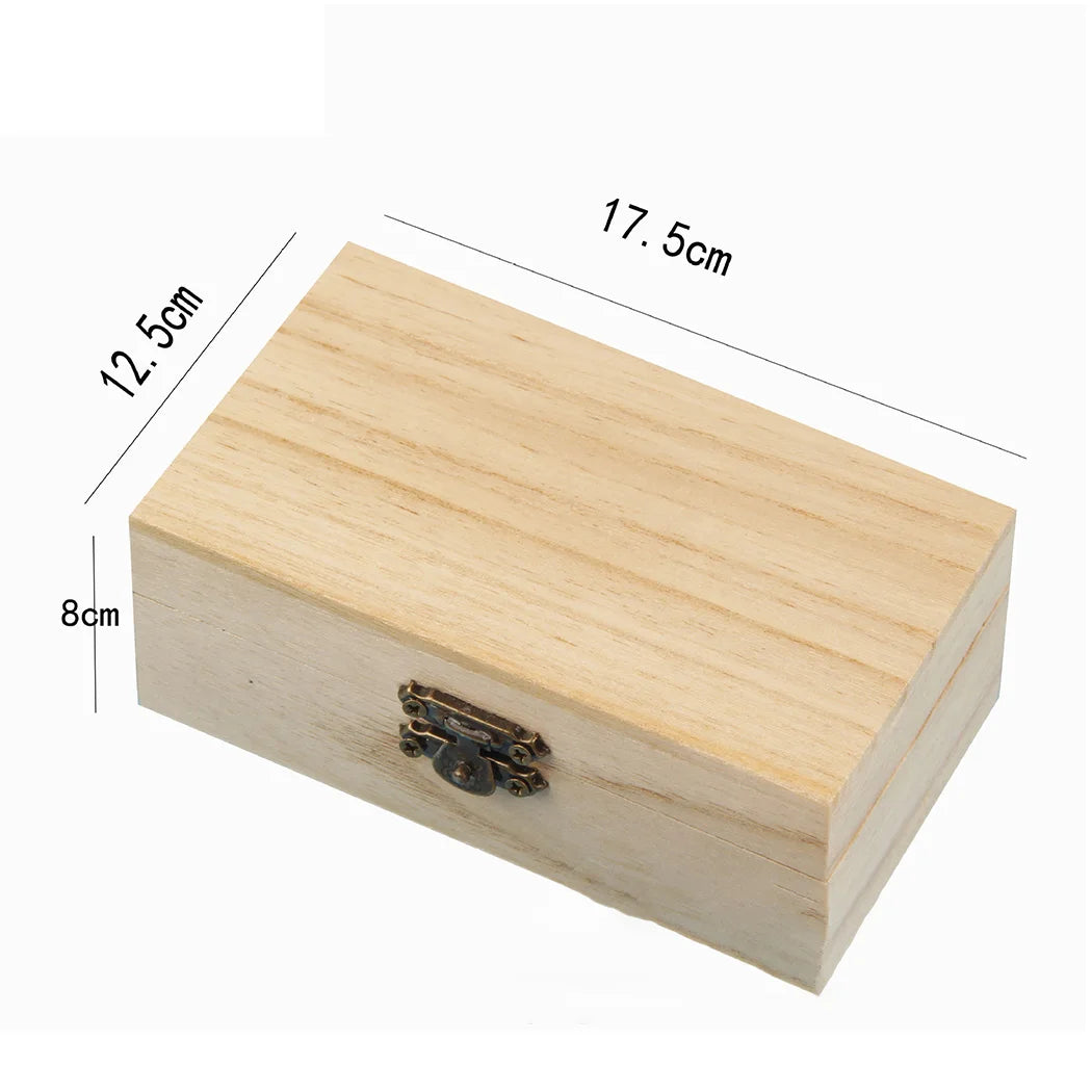 1/3pcs Log Color Scotch Plain Wood Wooden Square Hinged Storage Boxes Craft Gift Box Handmade Case Box Storage Organization…