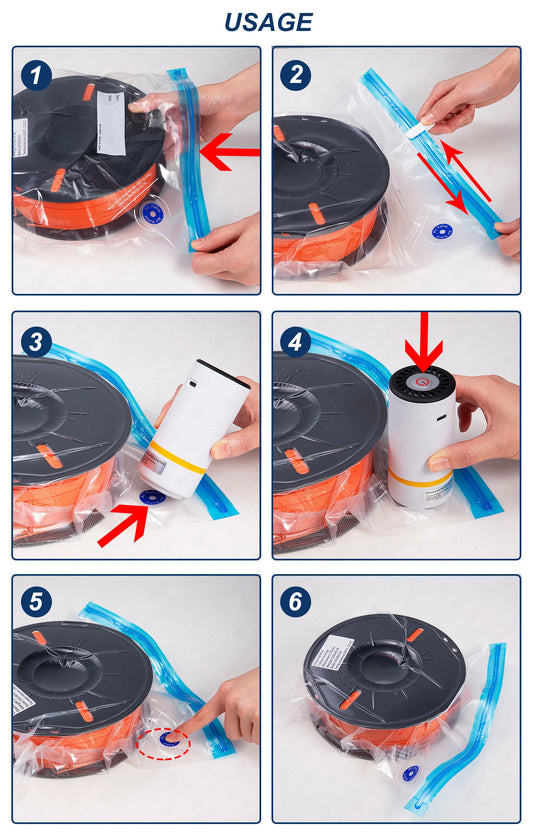 3D Printer Filament Storage Bag PLA ABS PETG Vacuum Bag Dryer Safekeep Humidity Resistant Sealing Bags Keep Filament Dry Sea…