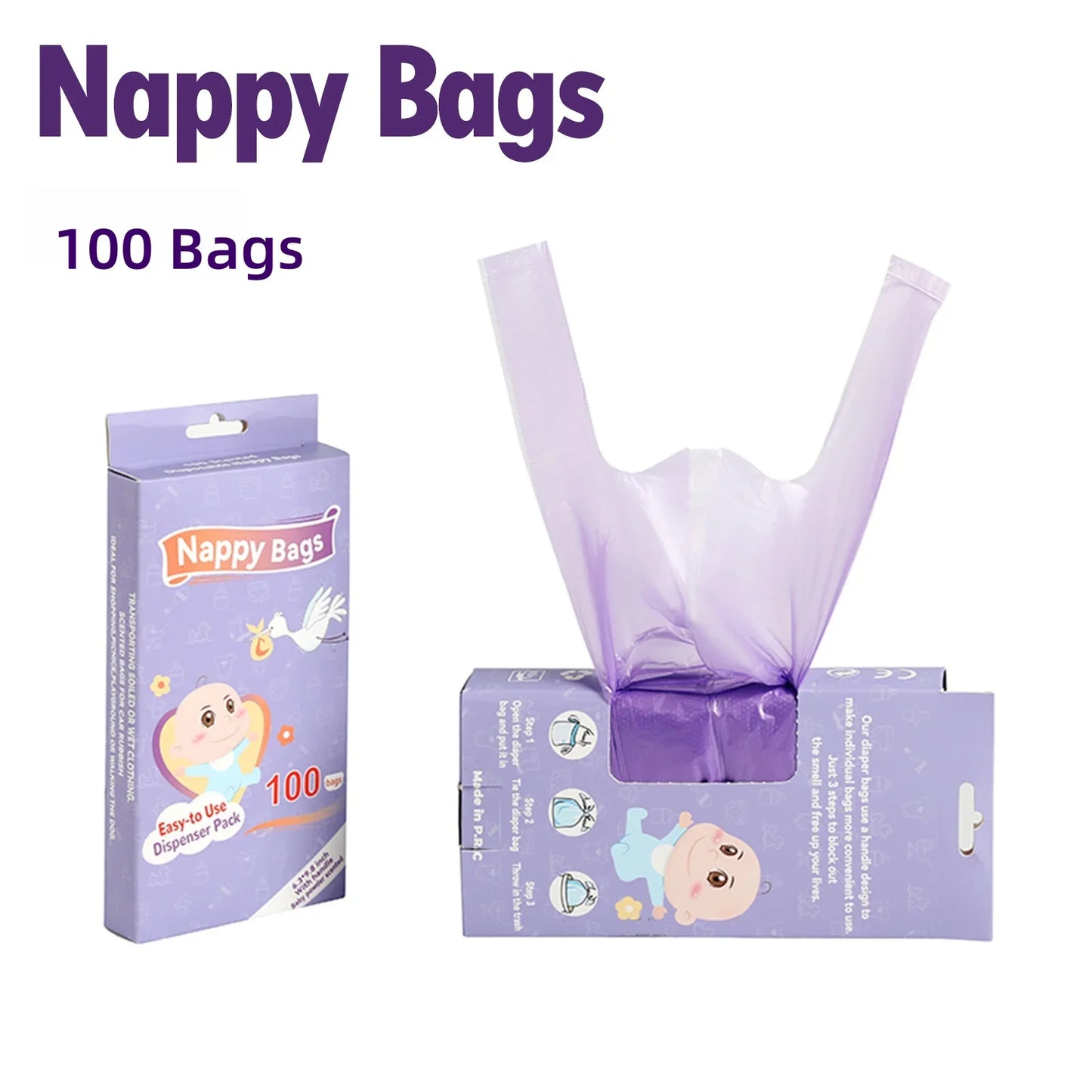 100/200pcs Portable Garbage Bag Disposable Nappy Bags Scented Hygiene Bags For Diaper Disposal Or Feminine Products - image 8