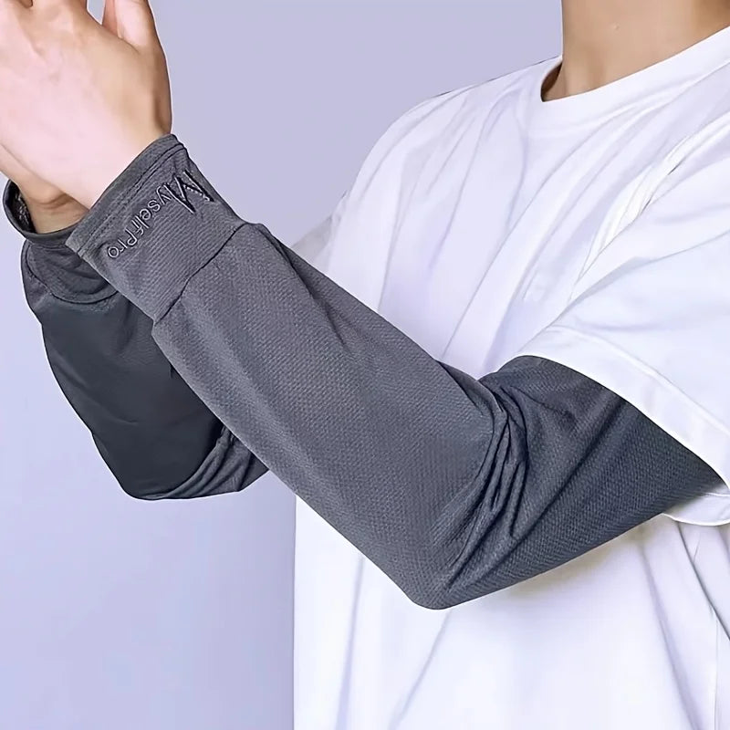 Cooling Arm Sleeves Breathable Sun Protection Ice Slik Sleeves Summer Outdoor Sports Driving Cycling Sleeves Men Loose Arm -…