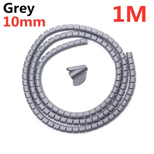 2M/1M Flexible Spiral Cable Wire Protector Cable Organizer Computer Cord Protective Tube Clip Organizer Management Tools 16/…