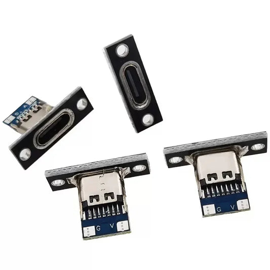 5/20Pcs USB Jack 3.1 Type-C 2Pin 4Pin Female Connector Jack Data Charging Port Small Electrical Charging Base with Fixing Pl…