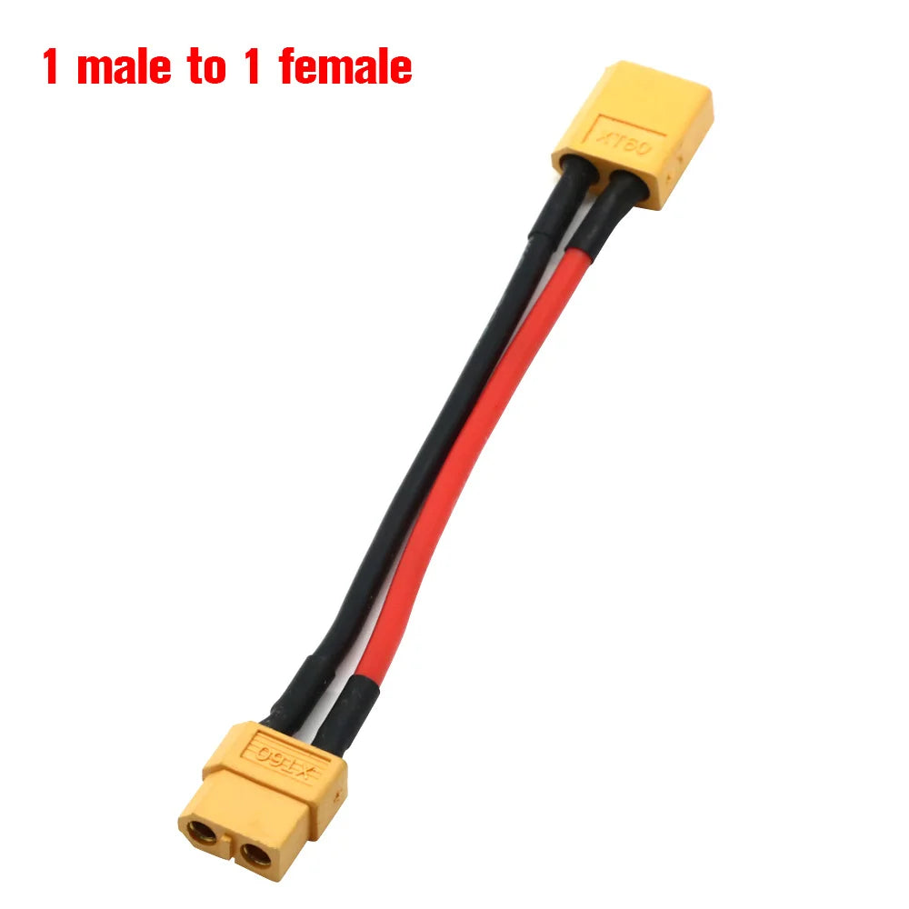 XT60 Parallel Battery Connector Male/Female Cable Dual Extension Y Splitter/ 3-Way 14AWG Silicone Wire for RC Battery Motor…