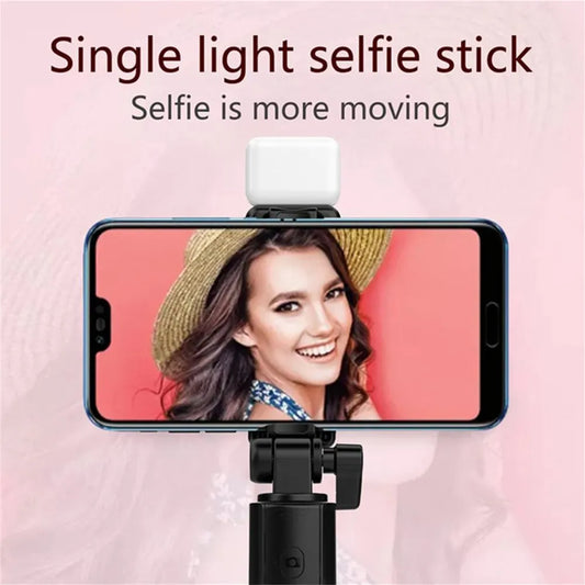 Portable Bluetooth Selfie Stick Tripod Holder with Remote Shutter Fill Light Extendable Wireless Remote Retractable Phone St…