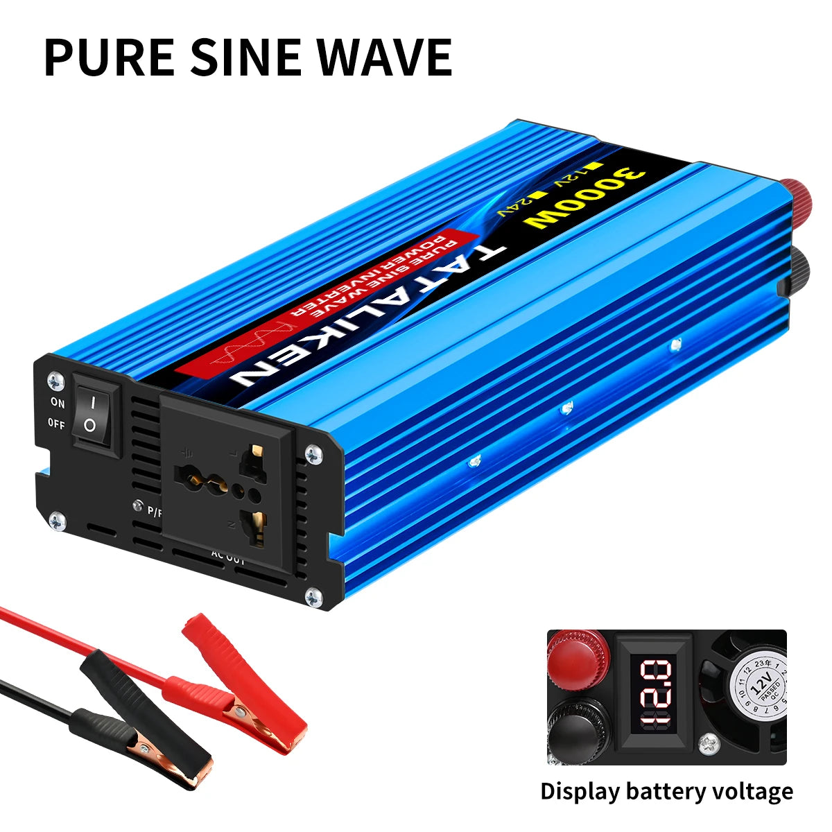 Pure Sine Wave Inverter 1000W-4000W DC 12V and 24V to AC 220V 50hz Power Inverter Charger Adapter Universal Socket - image 17