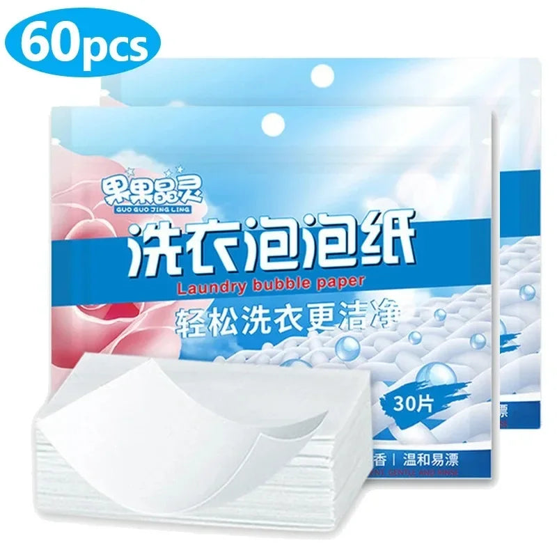 60/120/180PCS Laundry Detergent Sheets Powerful Stain Remover Long Lasting Fresh Scent Eco Friendly Safe for Machine Clothes…
