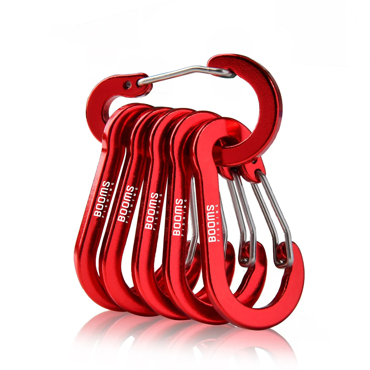 Booms Fishing CC1 6Pcs Aluminum Alloy Carabiner Keychain Outdoor Camping Climbing Snap Clip Lock Buckle Hook Fishing Accesso…