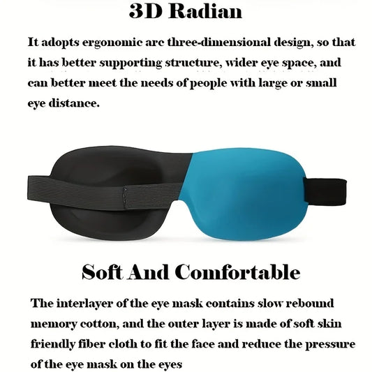 3D Contoured Sleep Mask 100% Light Blocking Eye Mask Ultra-Soft Skin-Friendly Material Breathable Eye Cover For Rest Travel…