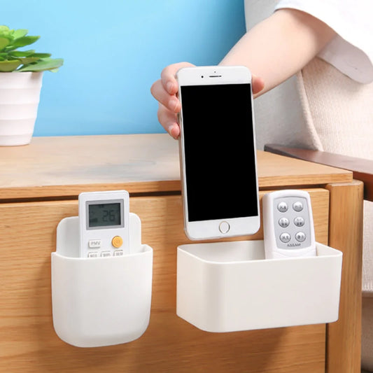 Wall Mounted Cosmetic Storage Box Bathroom Storage Rack Shelf Adhesive Storage Case Remote Control Holder Phone Holder Organ…