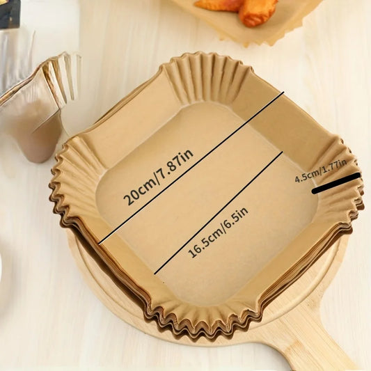 Air Fryer Paper Liners Disposable Oil-Proof Waterproof Baking Paper Round Square And Rectangle Parchment Kitchen Party Suppl…