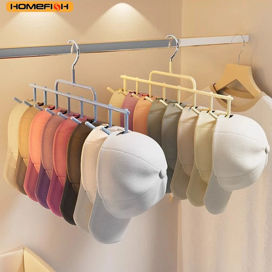 1pc New Hat Rack Instagram-Style Cap Organizer with Hanging Hooks, Fits 8 Tall Caps for Dorm Closet Wall Mounted Baseball -…