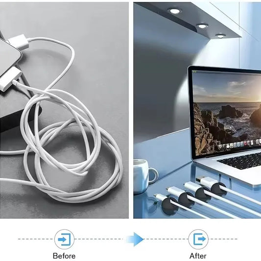 5/50Pcs Mini Cable Winder Organizer USB Charging Cable Clips Desk Tidy Organiser Wire Cord Holder Protectors In Home Office…
