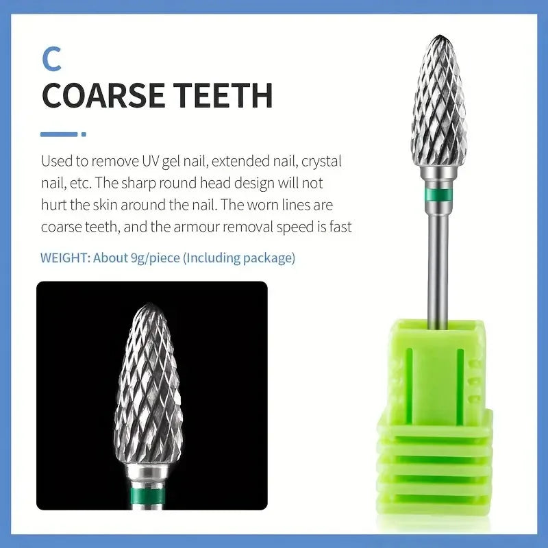 Tungsten Carbid Nail Drill Bits Electric Manicure Drill Accessory Milling Cutters for Nail Gel Polish Remover Nail Tools Efi…