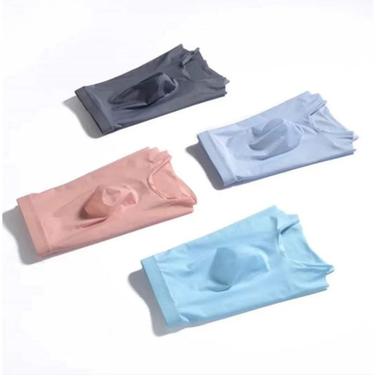1pc Mens Boxers Shorts Ice Silk Men Panties Seamless Sexy Underwear Man Underpants Panties Male Antibacterial Breathable Bri…