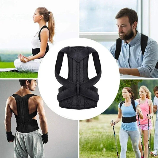 Reinforced Belt Lumbar Column Posture Corrector Vest Adjustable Back Support Strap Shoulder Spine Brace Neck Stretcher Train…