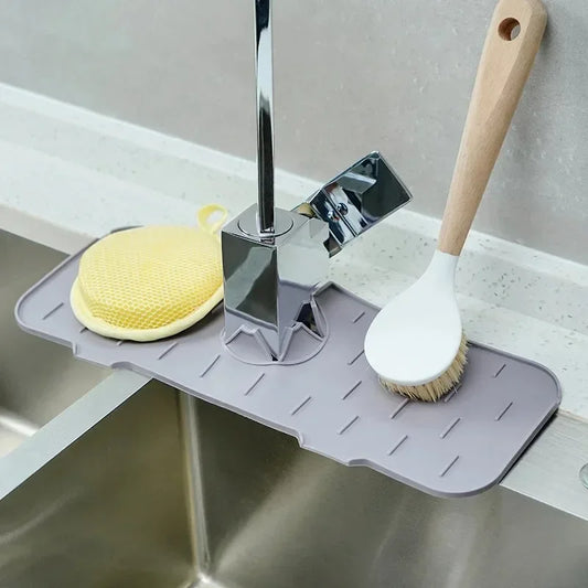 Silicone Mat Gourmet Faucet Kitchen Accessory Home Appliance Sponge Rack Kitchens Accessories Kitchen Sink Splash Guard for…