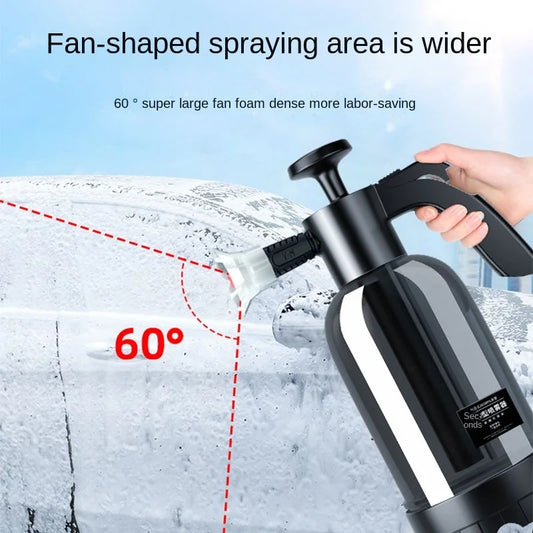 2L Hand Pump Foam Sprayer with 3 Types of Nozzle Hand Pneumatic Foam Cannon Snow Foam Car Wash Spray Bottle Car Window Clean…
