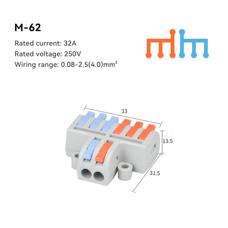 10/30/50 PCS Mini Fast Wiring Cable Connectors Universal Compact Splitter Electrical Conductors Push-in Home Terminal Block…