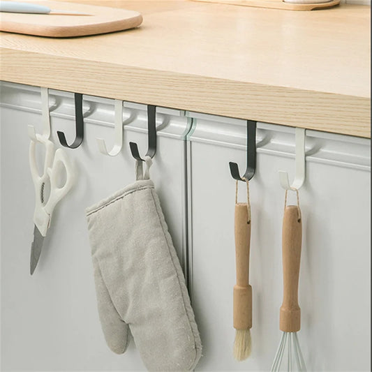 S-Shaped Metal Hook Cabinet Door Hanging Rack Gadgets Holders Desk Shelves Kitchen Utensils Storage Organizer Bathroom Acces…