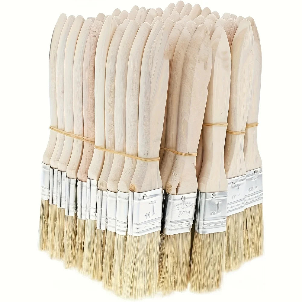 10 pig mane brushes, suitable for art, handicrafts, plastering, painting, glue application, wooden handles - image 6