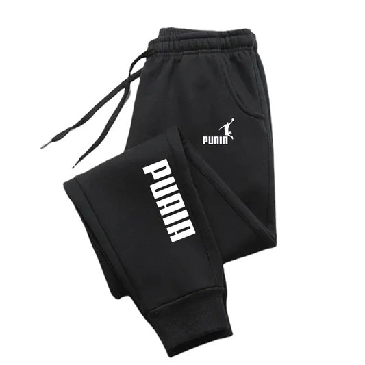 PUAIA Print Men's Pants Autumn/Winter New Sport Jogging Trousers Fitness Loose Fit Clothing Solid Color Outfit Streetwear Pa…