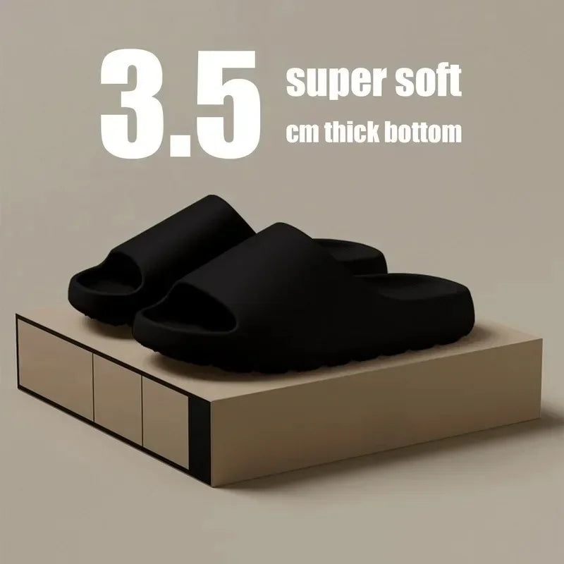 Coconut Slippers Cloud Thick-soled Sandals Summer Fashion Soft Bottom Beach Men Slippers Women's Sandals EVA Slides - image…