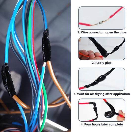 Liquid Electrical Tape Waterproof Insulation Paste Sealant Wire Cable Coat Fix Line Glue Repair Glue Insulation Glue 15~300m…