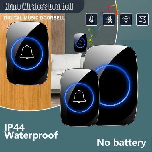 Home Welcome Doorbell Intelligent Wireless Doorbell Waterproof 150M Remote EU AU UK US Plug smart Door Bell Chime no Battery…