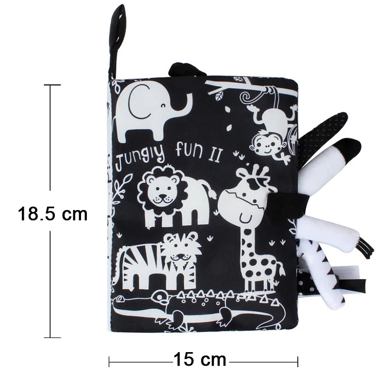Soft Baby Books 3D Touch Feel High Contrast Cloth Book Sensory Early Learning Stroller Toys for Infant Toddler Gifts 0-12 Mo…