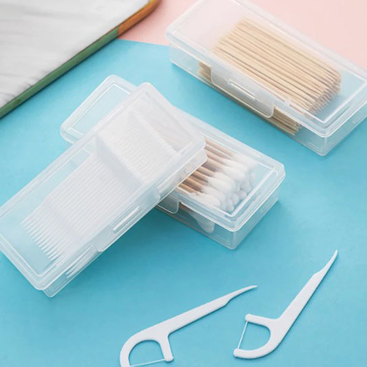 Portable Travel Medicine Box Cotton Swab Holder Case Detal Floss Jewelry Box - image 2