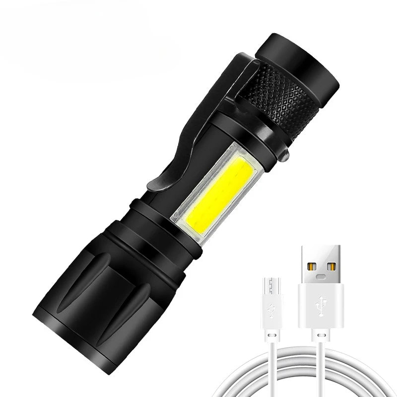 Rechargeable LED Flashlight Zoomable Torch with LCD Display 3 Modes Waterproof High Power Hand Light Outdoor Wilderness Camp…