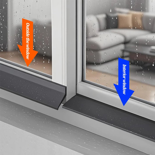 1m Home Window Water Blocking Bar Sliding Window Rain Weatherstrip Balcony Insulation Windproof Sealing Strip Flashing Board…