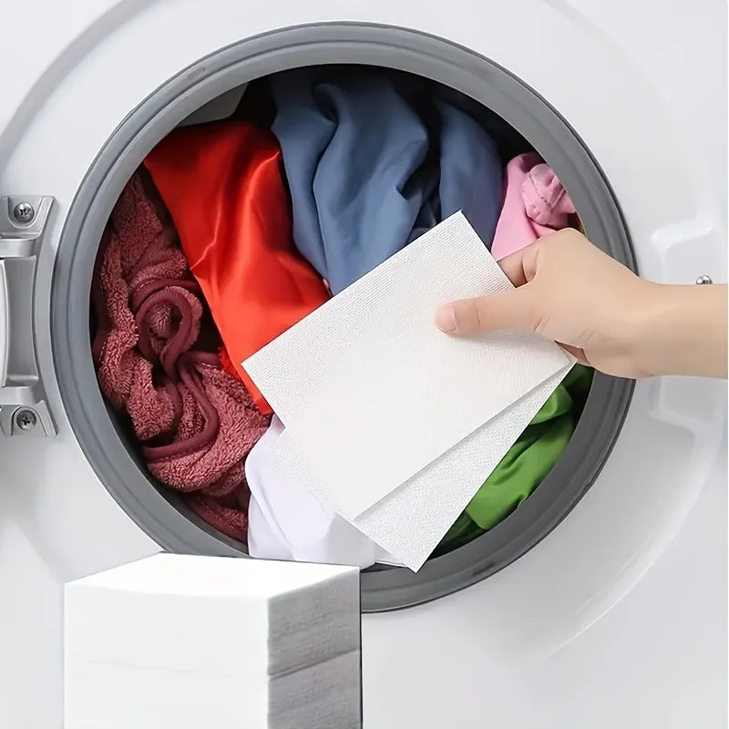 100 Anti-Fade Laundry Sheets - Dye Transfer Sheets for Washing Machine,Prevent clothing from staining and leakage,Does not c…