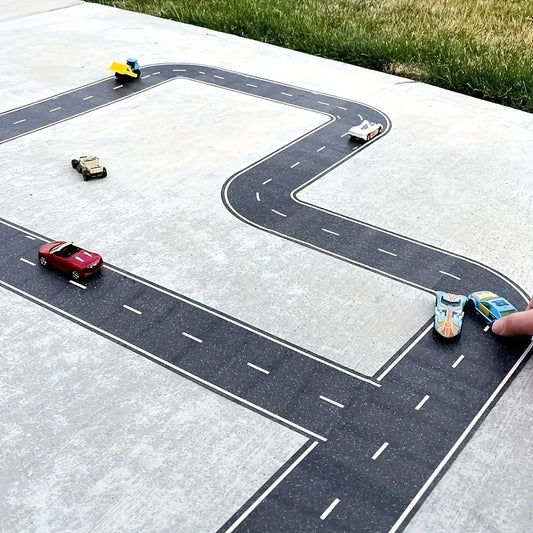 Cartoon Style Reusable Road Stickers, Black Polyurethane Road Tape, Suitable for Party Racing Decoration - image 2
