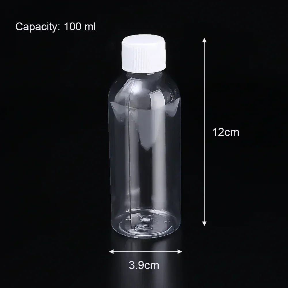 1/10Pcs Refillable Bottles 10ml 20ml 30ml 50ml 80ml 100ml Plastic PET Clear Empty Seal Bottles Sample Containers with Screw…