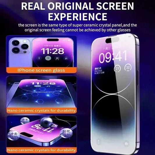 1-3Pc 8K High End Tempered Glass For iPhone 15 14 13 12 11 Pro Max XS MAX 15 16 Screen Protector With Alignment Mounting Cov…