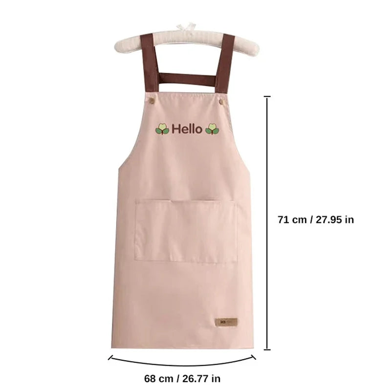Kitchen Apron Waterproof Oilproof Convenient Pocket Chef Cooking Apron Men Women Barista Manicurist Work Aprons Waiter Unifo…
